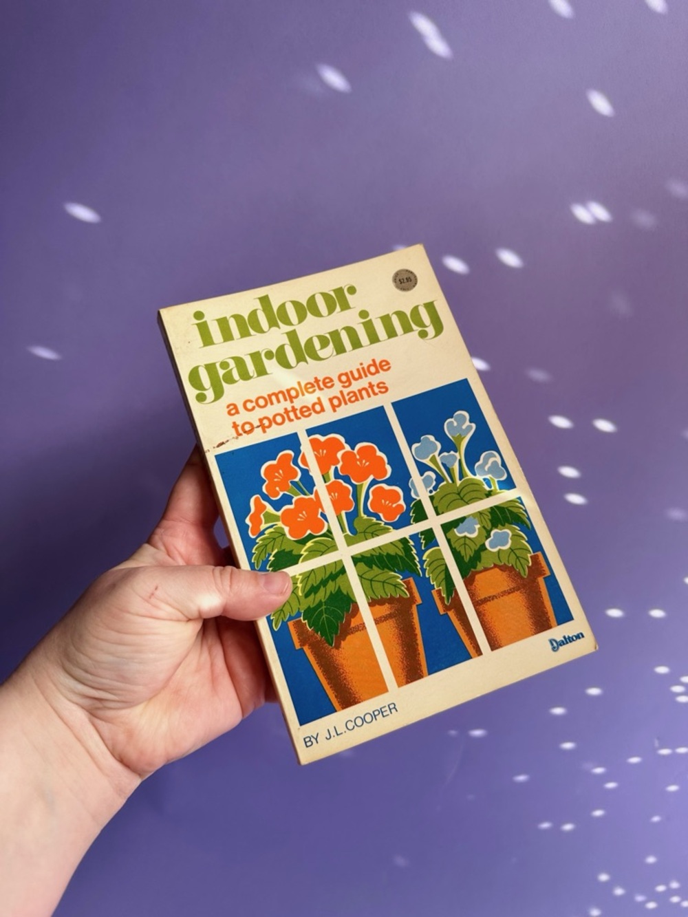 Vintage Indoor Gardening Book — Beige Cover with Orange & Green Illustration